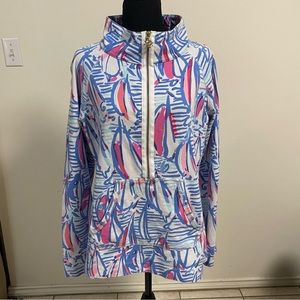 Lily Pulitzer Red Right Return Sailboat Popover Size Large